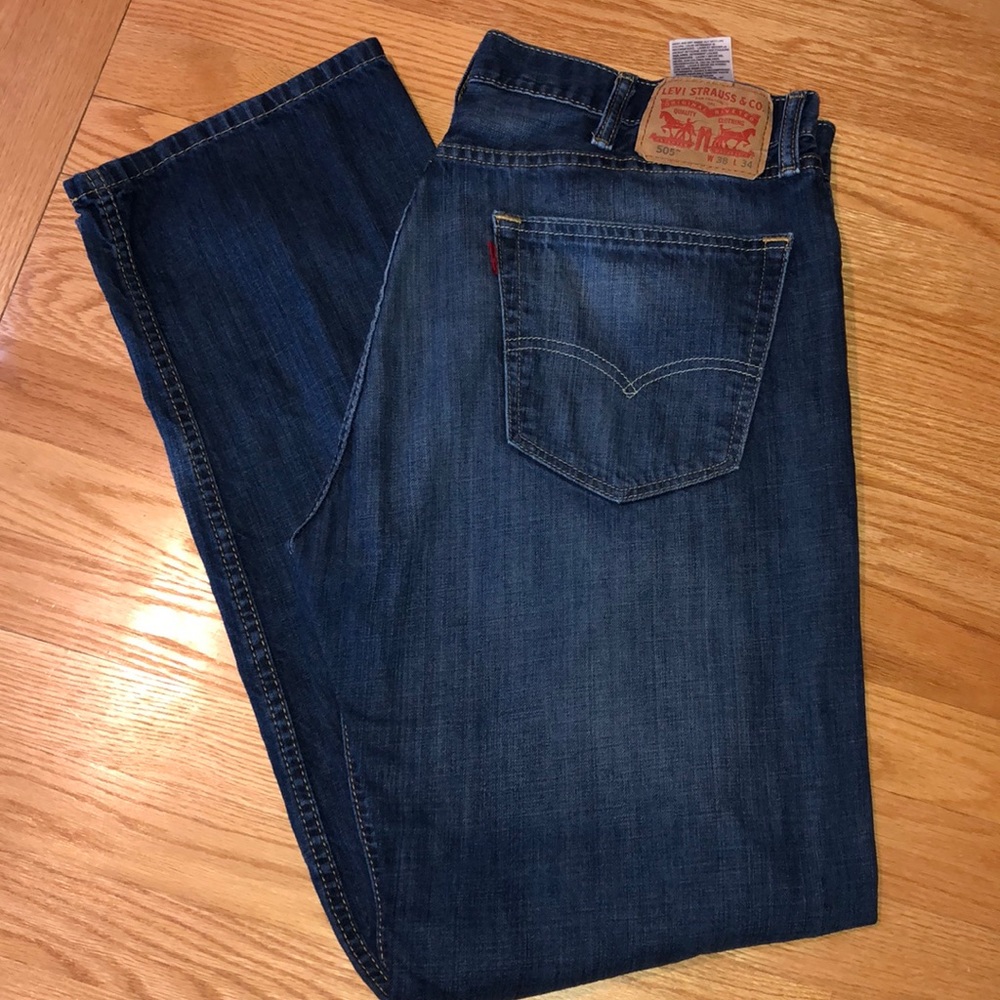 Levi 505 distressed wash men’s jean - Picture 1 of 4